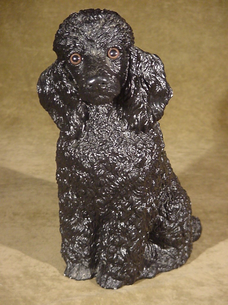 vintage black poodle figurine