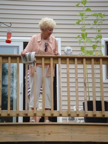 Patty Lawrence-Perry up on the deck