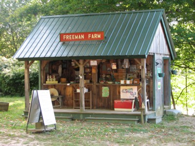 The Freeman Farm stand opposite their historic farm house on Little Alum Road.