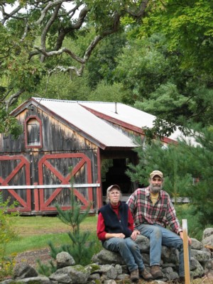 Jane and John Freeman in front of their own saw mill.