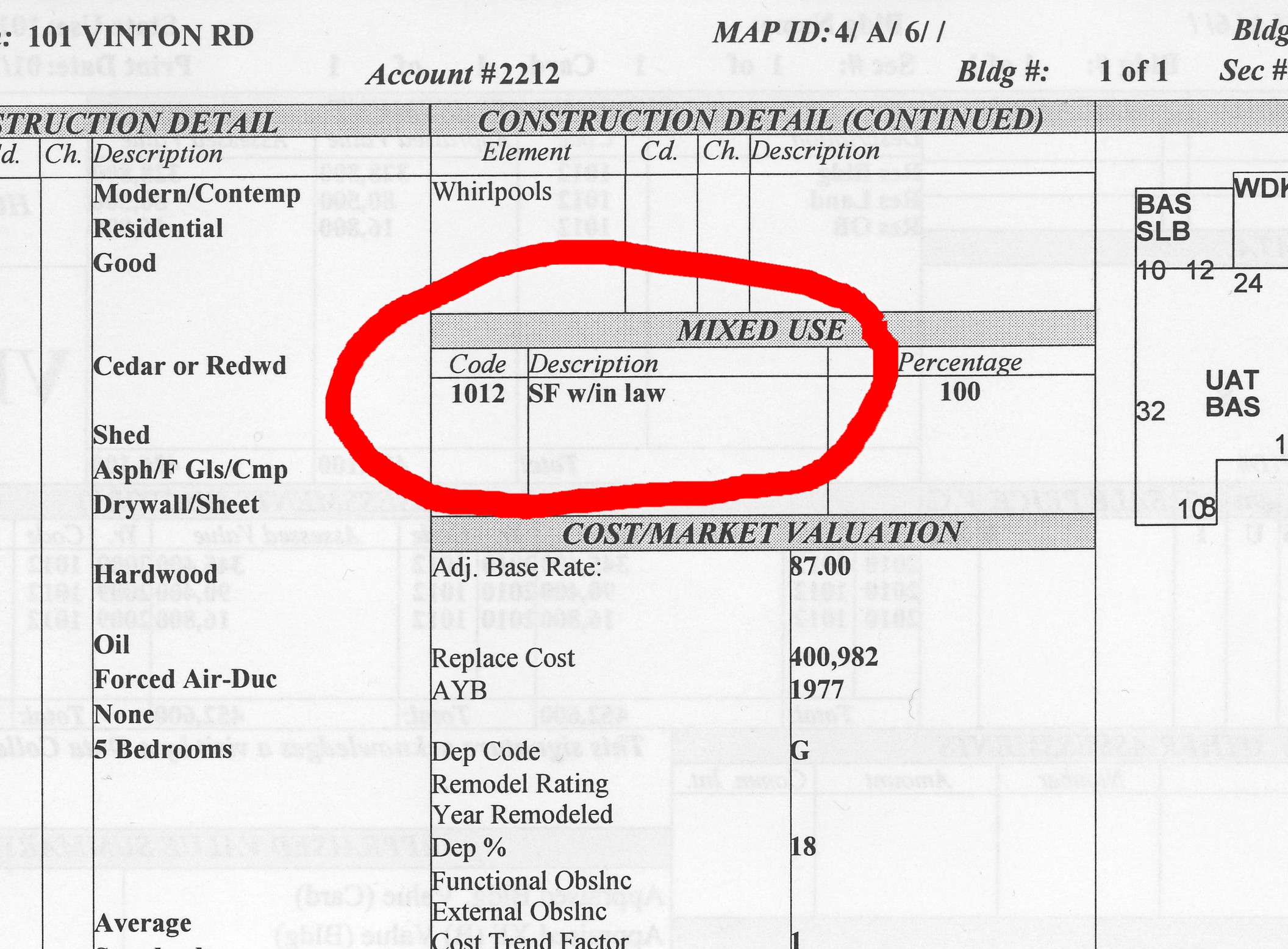 Detail-of-Wettlaufer-’s-Property-Record-Card-showing-the-listed-“MIXED-USE,-SINGLE-FAMILY-with-in-law.”