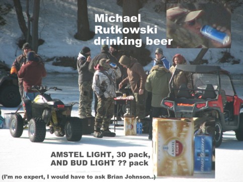 Michael Rutkowski drinking a Bud Light beer.