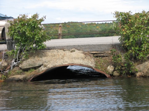 Culvert underneath the causeway that is too small.